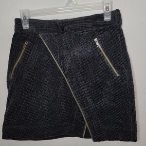 Urban Outfitters Corduroy Asymmetric Mini Skirt Zipper Detail Size Small